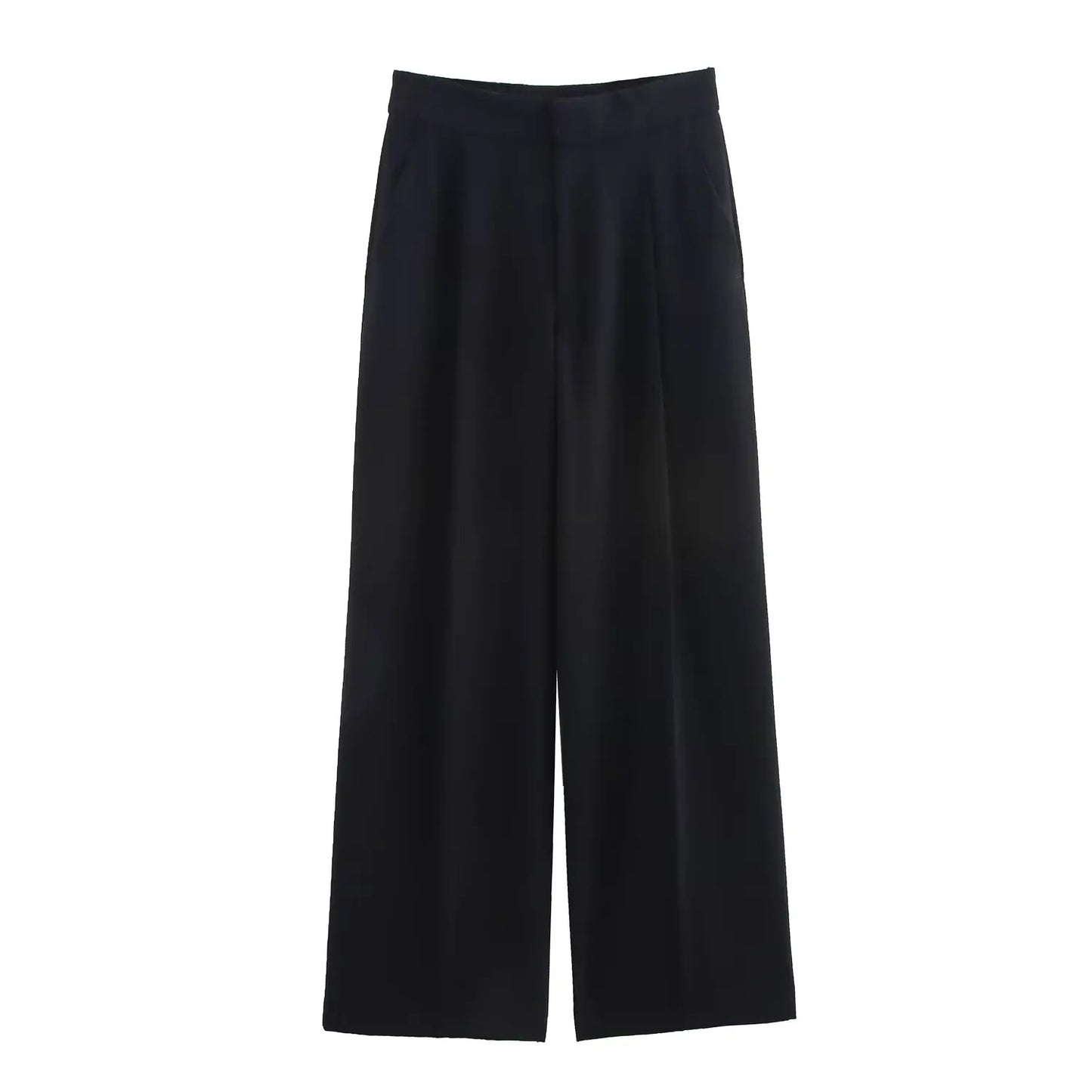 Ensemble femme sans manches col V asymétrique – pantalon large taille haute