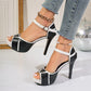 Sandales Femme à Talons Fins – Colorblock Peep Toe Plateforme Été Sexy |.
