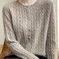 Cardigan Femme Blanc – Tricot Uni Col Rond Boutonné Manches Longues Automne Hiver 2025.