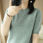 Pull Femme Slim à Manches Courtes – Tricot Col Rond Léger Printemps Été 2025 |