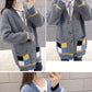 Cardigan Femme Mi-long – Manteau Tricoté Loose Style Coréen Printemps Automne.