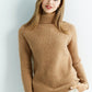 Pull Femme en Laine Mérinos 100 % – Col Roulé Tricoté Cachemire Automne Hiver