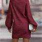Robe pull femme à col montant et manches longues – automne/hiver élégante