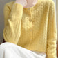 Cardigan Femme Blanc – Tricot Uni Col Rond Boutonné Manches Longues Automne Hiver 2025
