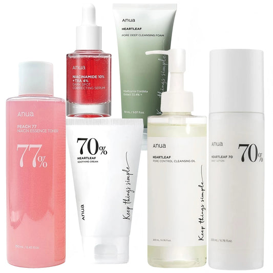 Coffret Soin Visage Coréen Anua Heartleaf – Anti-Âge, Hydratant & Nettoyant Profond