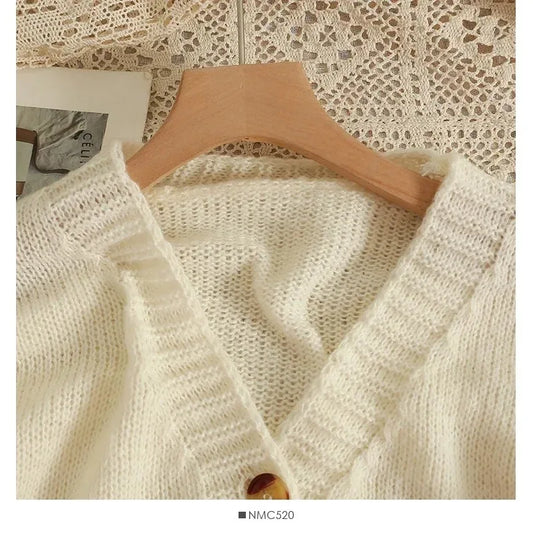 Cardigan Court Femme Brodé Fleurs – Tricot Doux Col V Coloré Automne.