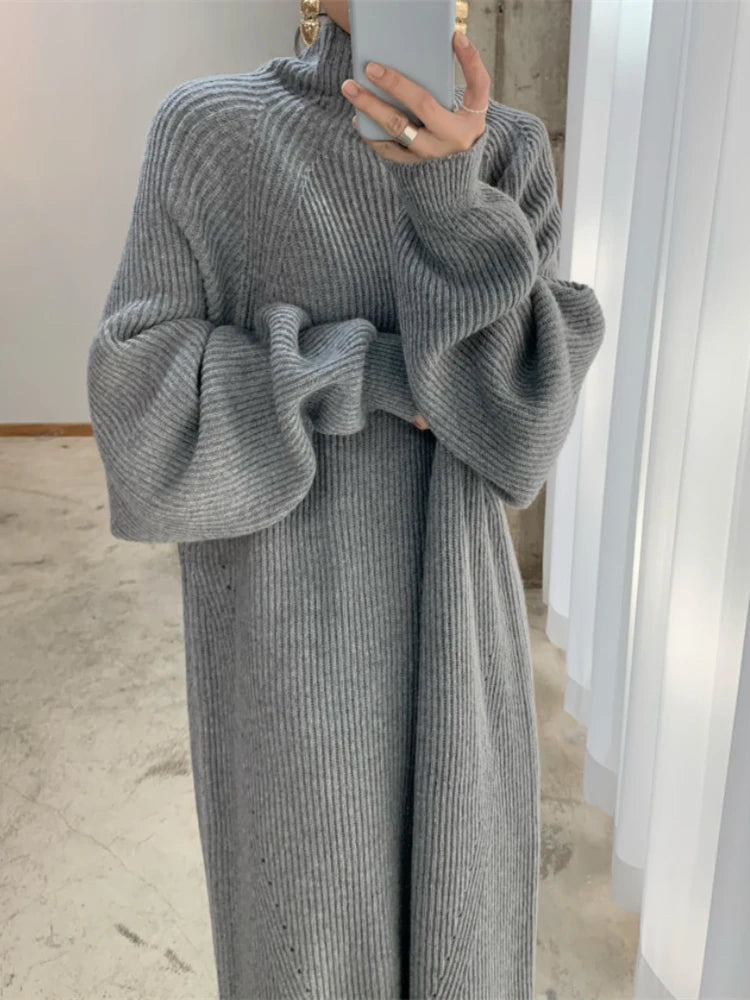 Robe Pull Longue Femme – Tricot Épais Vintage Oversize Chaud pour Automne & Hiver | F-laglam.