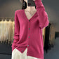Cardigan Femme en Laine – Tricot Loose à Col V, Manches Longues | Collection.