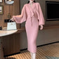 Ensemble Femme 2 Pièces – Cardigan Tricoté à Lacets & Robe Camisole, Style Chinois Moderne Élégant |