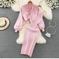 Ensemble Femme 2 Pièces – Cardigan Tricoté à Lacets & Robe Camisole, Style Chinois Moderne Élégant |.