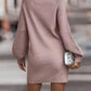Robe pull femme à col montant et manches longues – automne/hiver élégante
