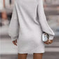 Robe pull femme à col montant et manches longues – automne/hiver élégante