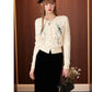 Cardigan Femme Brodé Fleurs & Oiseaux – Tricot Vintage Col Rond Manches Longues Printempps Automn.