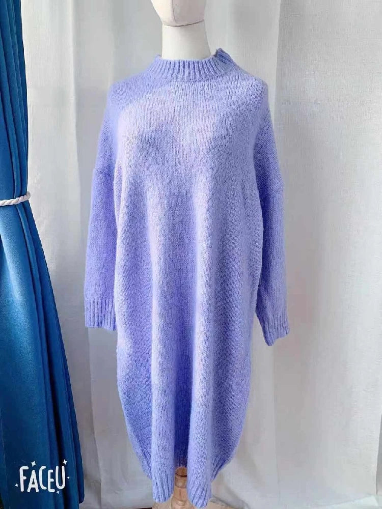 Robe Pull Longue Femme – Tricot Épais Vintage Oversize Chaud pour Automne & Hiver | F-laglam.
