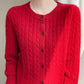 Cardigan Femme Blanc – Tricot Uni Col Rond Boutonné Manches Longues Automne Hiver 2025