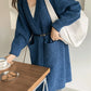 Cardigan Femme Épais à Poches – Tricot Loose Col V Décontracté Printemps Automne.