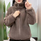 Veste Femme Hiver Épaissie – Polaire & Coton Chaud, Col Carré, Coupe Loose Amincissante.