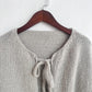 Cardigan Femme Élégant – Tricot Uni avec Lacet, Col Rond, Style Simple Chic |