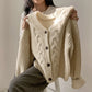 Cardigan Femme Torsadé Style Rétro Français – Tricot Loose Col V Décontracté Printemps.