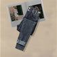 Ensemble femme printemps/automne 2024 – haut chemise deux-en-un et jean slim