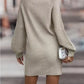Robe pull femme à col montant et manches longues – automne/hiver élégante