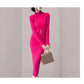 Robe Pull Longue Femme – Tricot Élastique Ajusté Style Coréen Élégant Automne Hiver