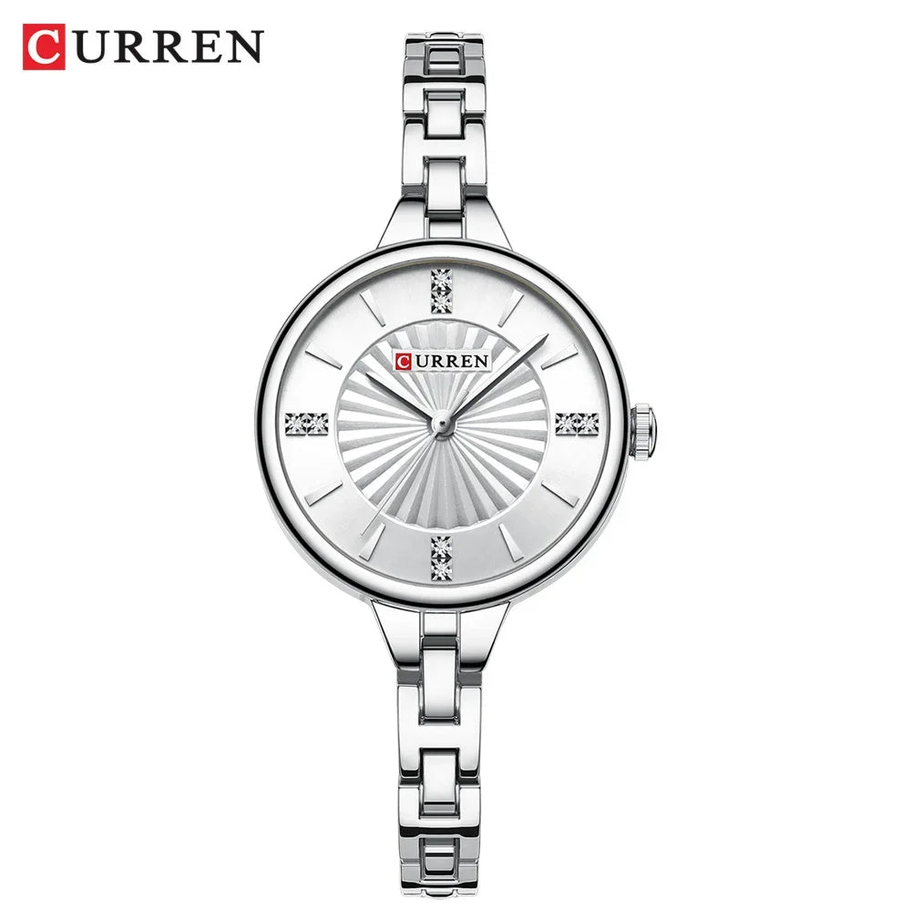 Montre pour femme de la marque CURREN, mouvement à quartz précis, avec bracelet magnétique réglable. Design élégant et sportif, idéale pour un usage quotidien ou pour compléter vos tenues habillées.