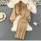 Ensemble Femme 2 Pièces – Cardigan Tricoté à Lacets & Robe Camisole, Style Chinois Moderne Élégant |