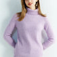 Pull Femme en Laine Mérinos 100 % – Col Roulé Tricoté Cachemire Automne Hiver.
