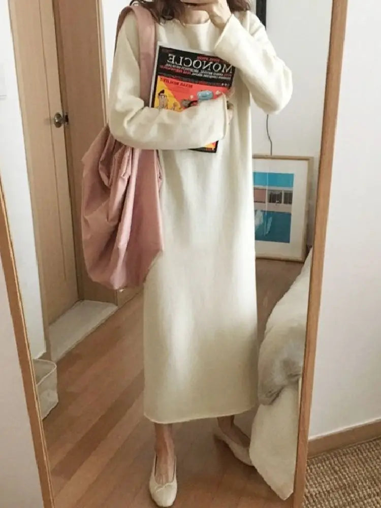 Robe Pull Longue Femme – Tricot Épais Vintage Oversize Chaud pour Automne & Hiver | F-laglam.