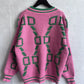 Pull Femme Sweet Heart – Tricot Vintage Loose à Col Rond, Manches Longues