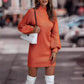 Robe pull femme à col montant et manches longues – automne/hiver élégante