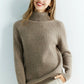 Pull Femme en Laine Mérinos 100 % – Col Roulé Tricoté Cachemire Automne Hiver