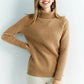 Pull Femme en Laine Mérinos 100 % – Col Roulé Tricoté Cachemire Automne Hiver