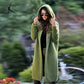 Cardigan Long à Capuche Femme – Pull Tricoté Automne Hiver.