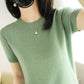Pull Femme Slim à Manches Courtes – Tricot Col Rond Léger Printemps Été 2025 |