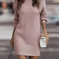 Robe pull femme à col montant et manches longues – automne/hiver élégante