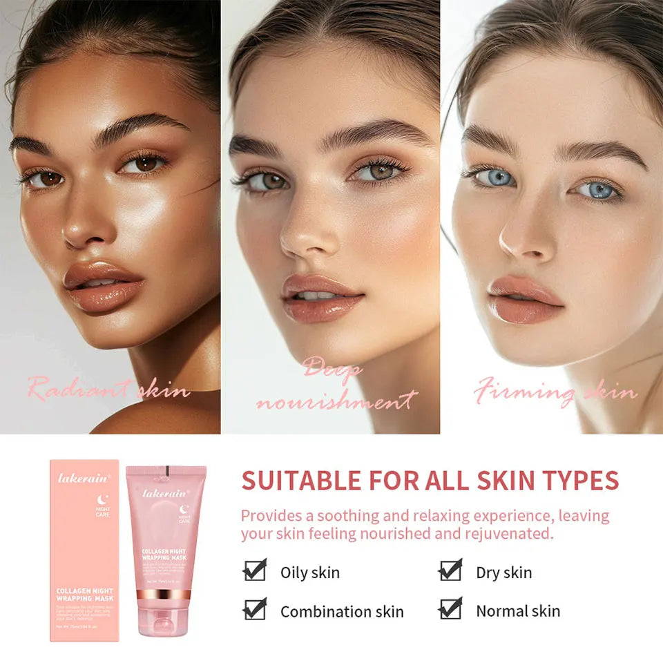 Masque visage coréen au collagène – effet liftant et hydratant nuit