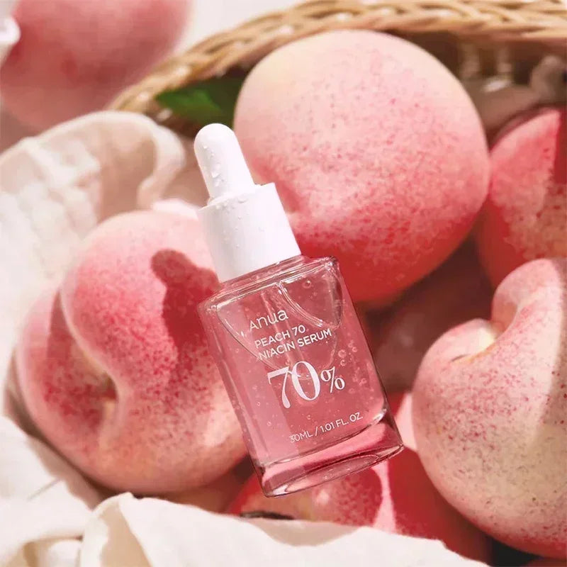Anua Peach 70 – Coffret 3 Pièces Essence Visage à la Niacinamide, Éclat & Hydratation – Soin Coréen 30ml