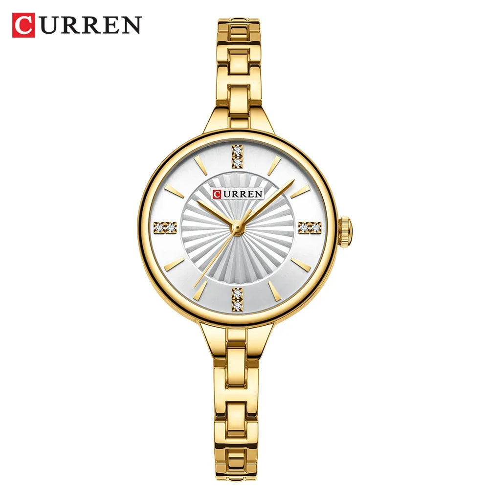 Montre pour femme de la marque CURREN, mouvement à quartz précis, avec bracelet magnétique réglable. Design élégant et sportif, idéale pour un usage quotidien ou pour compléter vos tenues habillées.