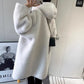 Manteau Femme Hiver 2024 – Veste Cocoon à Capuche en Laine d’Agneau Épaisse, Parka Chaude Shearling