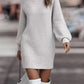 Robe pull femme à col montant et manches longues – automne/hiver élégante