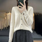 Cardigan Femme en Laine – Tricot Loose à Col V, Manches Longues | Collection.