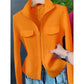 Cardigan Court Femme à Fermeture Zippée – Tricot Uni Col Revers Style Coréen Printemps Automne 2025