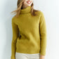 Pull Femme en Laine Mérinos 100 % – Col Roulé Tricoté Cachemire Automne Hiver