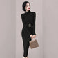 Robe Pull Longue Femme – Tricot Élastique Ajusté Style Coréen Élégant Automne Hiver