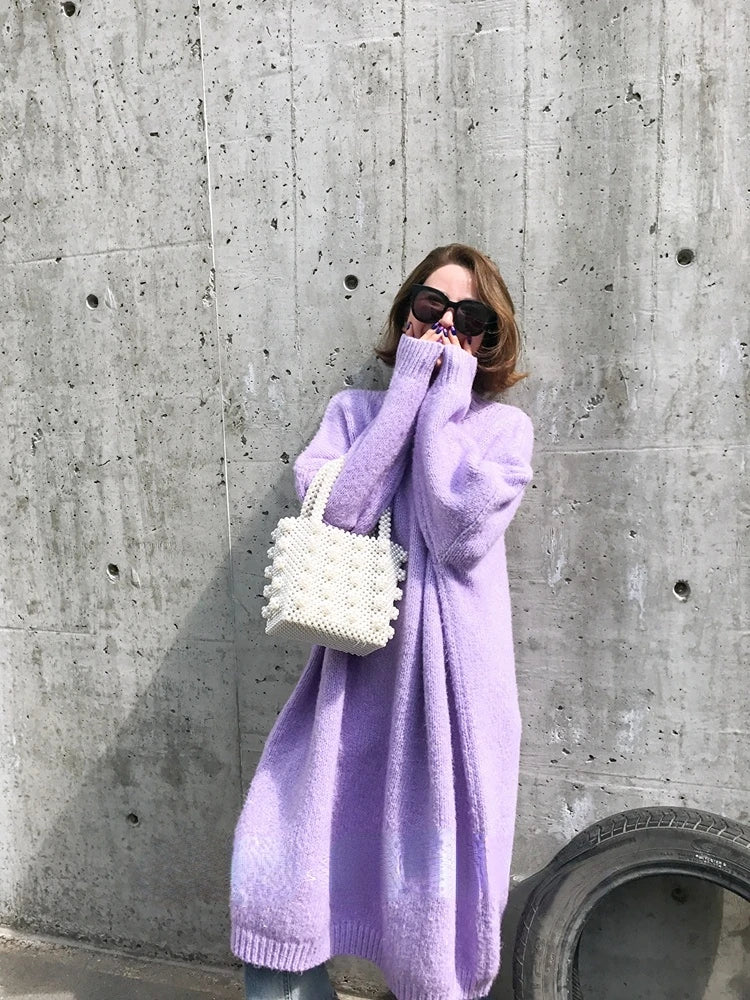 Robe Pull Longue Femme – Tricot Épais Vintage Oversize Chaud pour Automne & Hiver | F-laglam