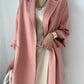 Manteau Court Femme Automne Hiver – Cachemire Double Face, Col Revers & Ceinture, Style Luxe Chic.