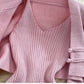 Ensemble Femme 2 Pièces – Cardigan Tricoté à Lacets & Robe Camisole, Style Chinois Moderne Élégant |.