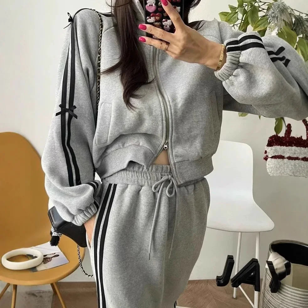 Ensemble Femme Coréen Chic – Manteau Long Manches Longues & Robe Mini Droite, Style Casual Élégant Automne.